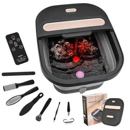 FOFOJÔY Collapsible Foot Spa Bath with Massager, Heat, and Bubble Jets – Temperature Control, Remote, Pumice Stone, Perfect Relaxation Gift Avelisse