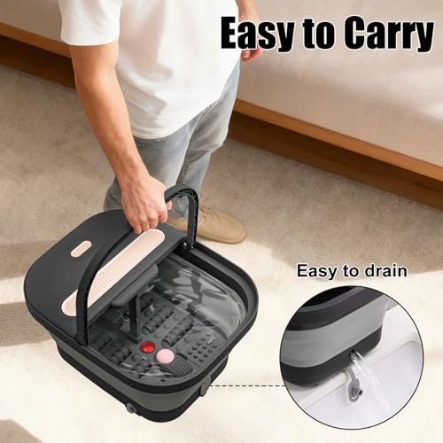 FOFOJÔY Collapsible Foot Spa Bath with Massager, Heat, and Bubble Jets – Temperature Control, Remote, Pumice Stone, Perfect Relaxation Gift Avelisse
