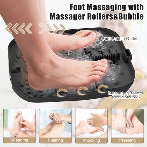 FOFOJÔY Collapsible Foot Spa Bath with Massager, Heat, and Bubble Jets – Temperature Control, Remote, Pumice Stone, Perfect Relaxation Gift Avelisse