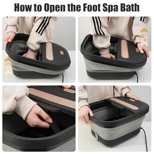 FOFOJÔY Collapsible Foot Spa Bath with Massager, Heat, and Bubble Jets – Temperature Control, Remote, Pumice Stone, Perfect Relaxation Gift Avelisse