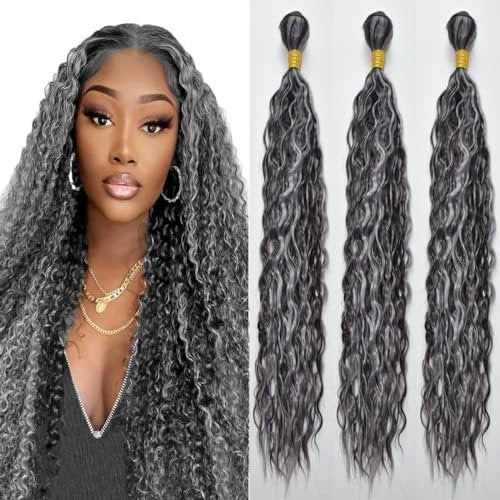 Bafamiya Highlight Grey Human Hair Bundles Deep Wave 20 22 24 Inch P1B/Grey Bundles Human Hair 3 Bundle 300g Total Unprocessed Brazilian Virgin Hair for Black Women - görsel 6