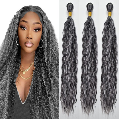 Bafamiya Highlight Grey Human Hair Bundles Deep Wave 20 22 24 Inch P1B/Grey Bundles Human Hair 3 Bundle 300g Total Unprocessed Brazilian Virgin Hair for Black Women