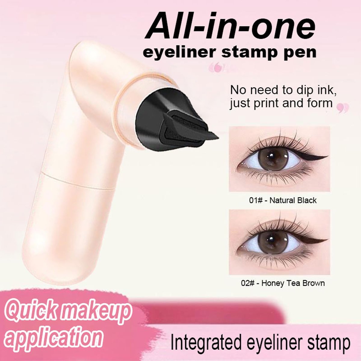 Bekoeen 2PCS Gel Eyeliner Pencil Set – Foldable Black Brown Waterproof Smudge-Proof Eyeliner Stamp for Beginners Avelisse