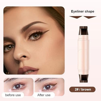 Bekoeen 2PCS Gel Eyeliner Pencil Set – Foldable Black Brown Waterproof Smudge-Proof Eyeliner Stamp for Beginners Avelisse