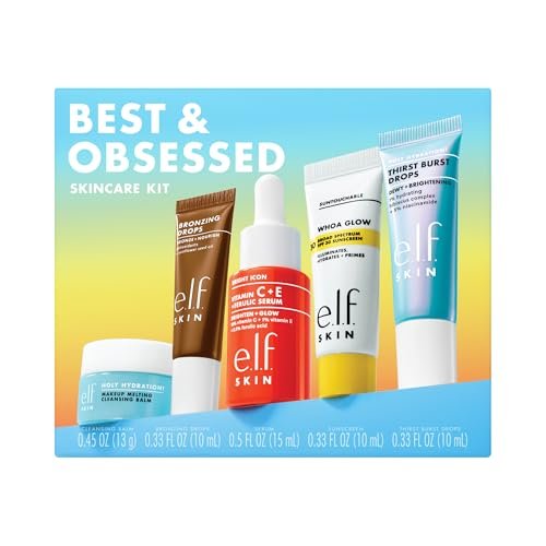 e.l.f. SKIN Best & Obsessed Skincare Kit – Travel-Size Makeup Remover, Sunscreen & Brightening Serums for Glowy Skin, Vegan & Cruelty-Free - görsel 2