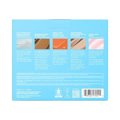 e.l.f. SKIN Best & Obsessed Skincare Kit – Travel-Size Makeup Remover, Sunscreen & Brightening Serums for Glowy Skin, Vegan & Cruelty-Free