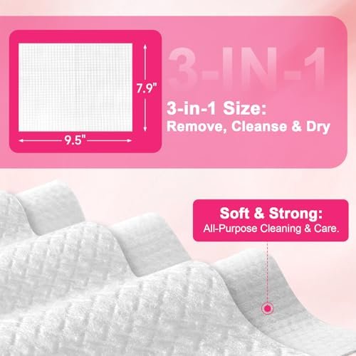 FACEMADE 60 Count Disposable Face Towels – 100% USDA Biobased Cotton Face Towelettes for Makeup Removal & Gentle Cleansing, Super Soft Thick Dry Wipes - görsel 12