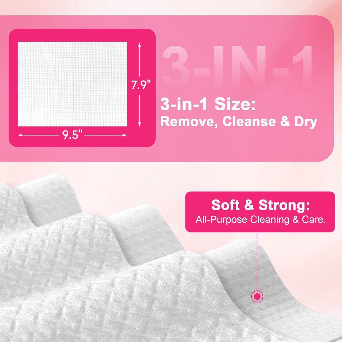 FACEMADE 60 Count Disposable Face Towels – 100% USDA Biobased Cotton Face Towelettes for Makeup Removal & Gentle Cleansing, Super Soft Thick Dry Wipes - görsel 11