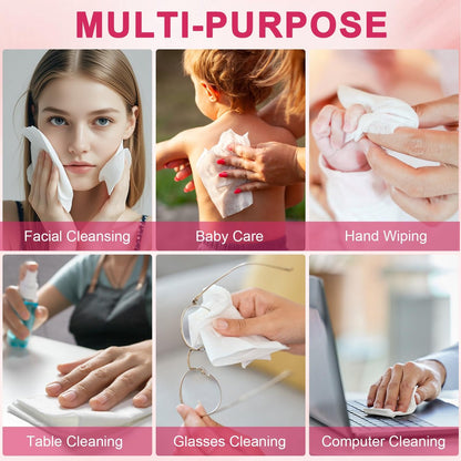 FACEMADE 60 Count Disposable Face Towels – 100% USDA Biobased Cotton Face Towelettes for Makeup Removal & Gentle Cleansing, Super Soft Thick Dry Wipes