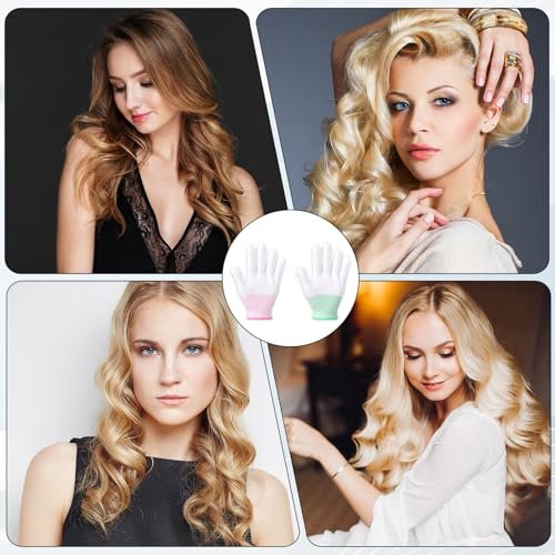 Exircy 4 Pcs Heat Gloves for Hair Styling - Heat Resistant Curling Iron Gloves for Flat Iron & Curling Wand, Sublimation Heat Transfer Printing - görsel 12