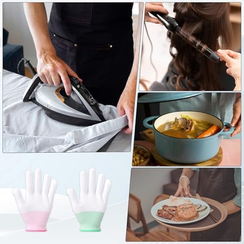 Exircy 4 Pcs Heat Gloves for Hair Styling - Heat Resistant Curling Iron Gloves for Flat Iron & Curling Wand, Sublimation Heat Transfer Printing - görsel 6