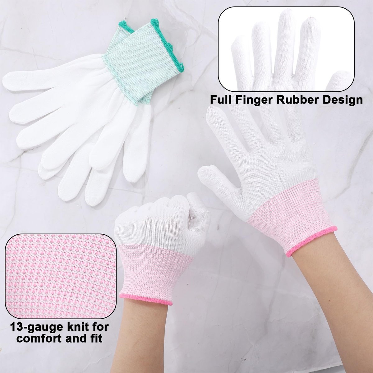 Exircy 4 Pcs Heat Gloves for Hair Styling - Heat Resistant Curling Iron Gloves for Flat Iron & Curling Wand, Sublimation Heat Transfer Printing - görsel 7