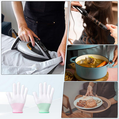 Exircy 4 Pcs Heat Gloves for Hair Styling - Heat Resistant Curling Iron Gloves for Flat Iron & Curling Wand, Sublimation Heat Transfer Printing
