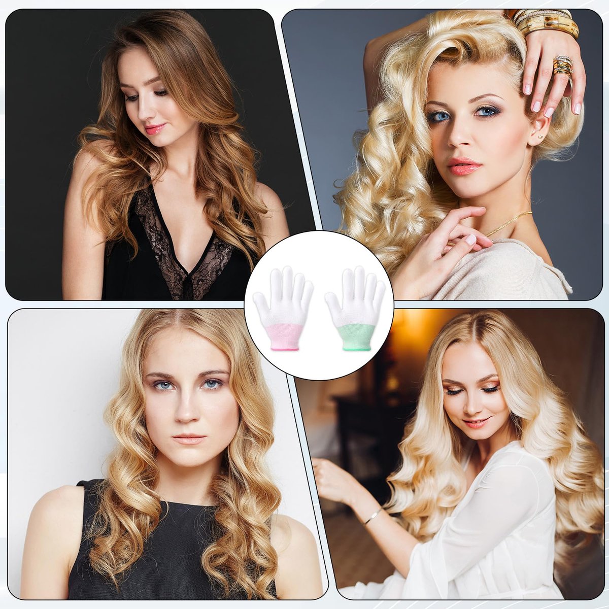 Exircy 4 Pcs Heat Gloves for Hair Styling - Heat Resistant Curling Iron Gloves for Flat Iron & Curling Wand, Sublimation Heat Transfer Printing - görsel 11