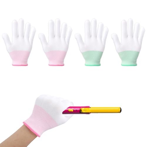 Exircy 4 Pcs Heat Gloves for Hair Styling - Heat Resistant Curling Iron Gloves for Flat Iron & Curling Wand, Sublimation Heat Transfer Printing - görsel 2