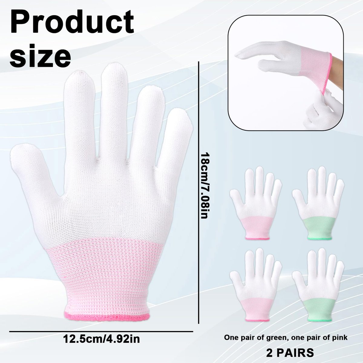 Exircy 4 Pcs Heat Gloves for Hair Styling - Heat Resistant Curling Iron Gloves for Flat Iron & Curling Wand, Sublimation Heat Transfer Printing - görsel 3