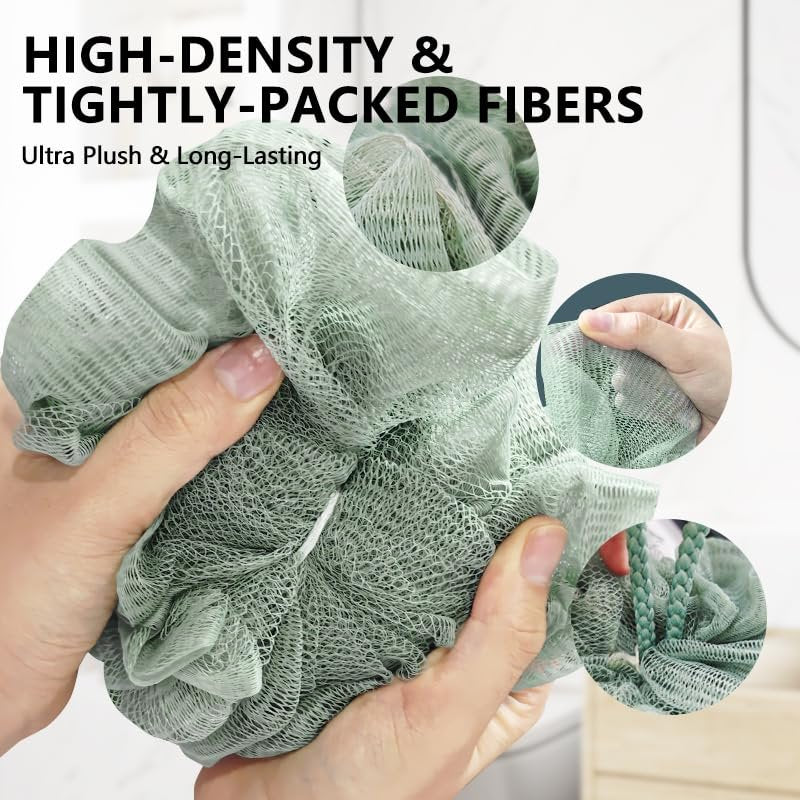 4-Pack Exfoliating Shower Loofah Sponge – Mesh Body Scrubber for Men & Women - görsel 4