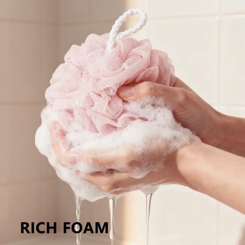 4-Pack Exfoliating Shower Loofah Sponge – Mesh Body Scrubber for Men & Women - görsel 5