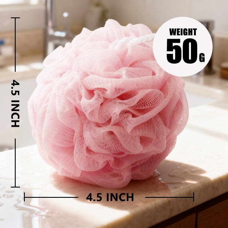 4-Pack Exfoliating Shower Loofah Sponge – Mesh Body Scrubber for Men & Women - görsel 2