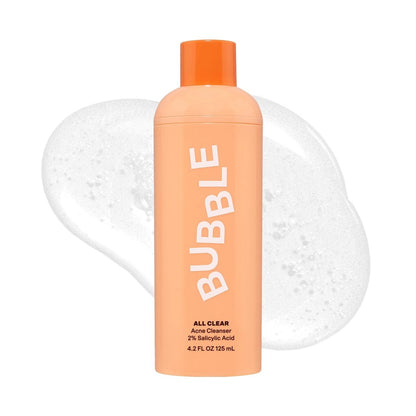 Bubble Skincare All Clear Anti-Breakout Foaming Face Wash – 2% Salicylic Acid Cleanser for Acne-Prone Skin, Gentle Facial Cleanser for Oily, Combination & Sensitive Skin (4.2 Fl Oz) Avelisse