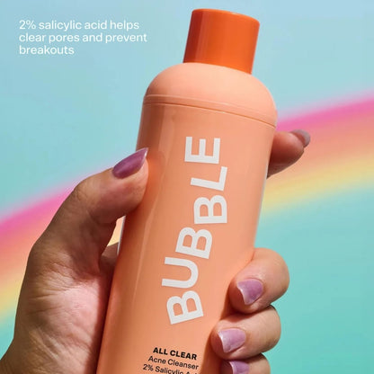 Bubble Skincare All Clear Anti-Breakout Foaming Face Wash – 2% Salicylic Acid Cleanser for Acne-Prone Skin, Gentle Facial Cleanser for Oily, Combination & Sensitive Skin (4.2 Fl Oz) Avelisse