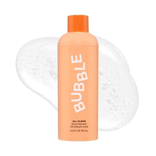 Bubble Skincare All Clear Anti-Breakout Foaming Face Wash – 2% Salicylic Acid Cleanser for Acne-Prone Skin, Gentle Facial Cleanser for Oily, Combination & Sensitive Skin (4.2 Fl Oz) Avelisse