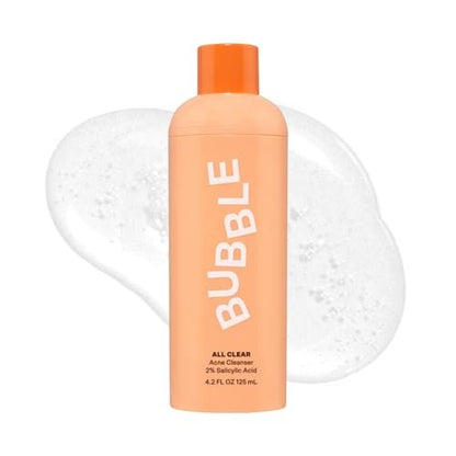 Bubble Skincare All Clear Anti-Breakout Foaming Face Wash – 2% Salicylic Acid Cleanser for Acne-Prone Skin, Gentle Facial Cleanser for Oily, Combination & Sensitive Skin (4.2 Fl Oz) Avelisse