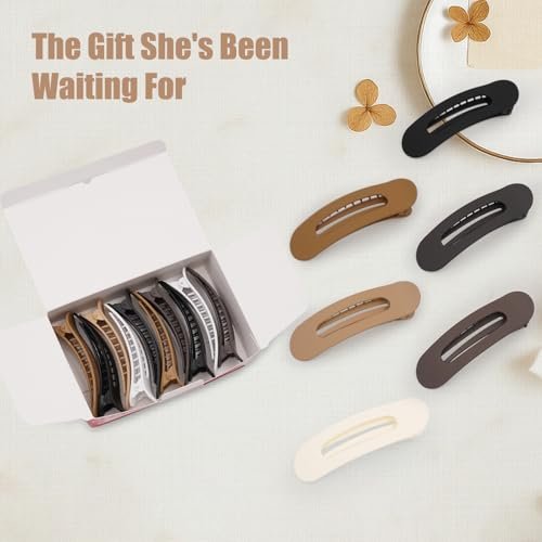 Maeups Flat Hair Clips for Women - 12 Pack Matte Non-Slip Flat Claw Clips for Thin Hair, 6 Colors Daily Use Comfort Clips - görsel 12
