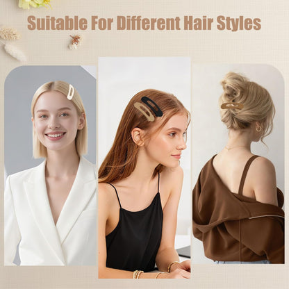 Maeups Flat Hair Clips for Women - 12 Pack Matte Non-Slip Flat Claw Clips for Thin Hair, 6 Colors Daily Use Comfort Clips