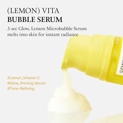 FULLY Lemon Vita Bubble Facial Serum – 69% Organic Jeju Lemon Water & Vitamin C, Instant Glow & Hydration, Niacinamide + Glutathione for Radiance & Tone Refining, Vegan Korean Skincare, 3.21 fl.oz