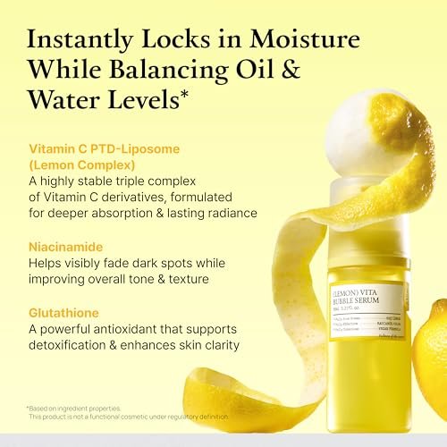 FULLY Lemon Vita Bubble Facial Serum – 69% Organic Jeju Lemon Water & Vitamin C, Instant Glow & Hydration, Niacinamide + Glutathione for Radiance & Tone Refining, Vegan Korean Skincare, 3.21 fl.oz - görsel 8