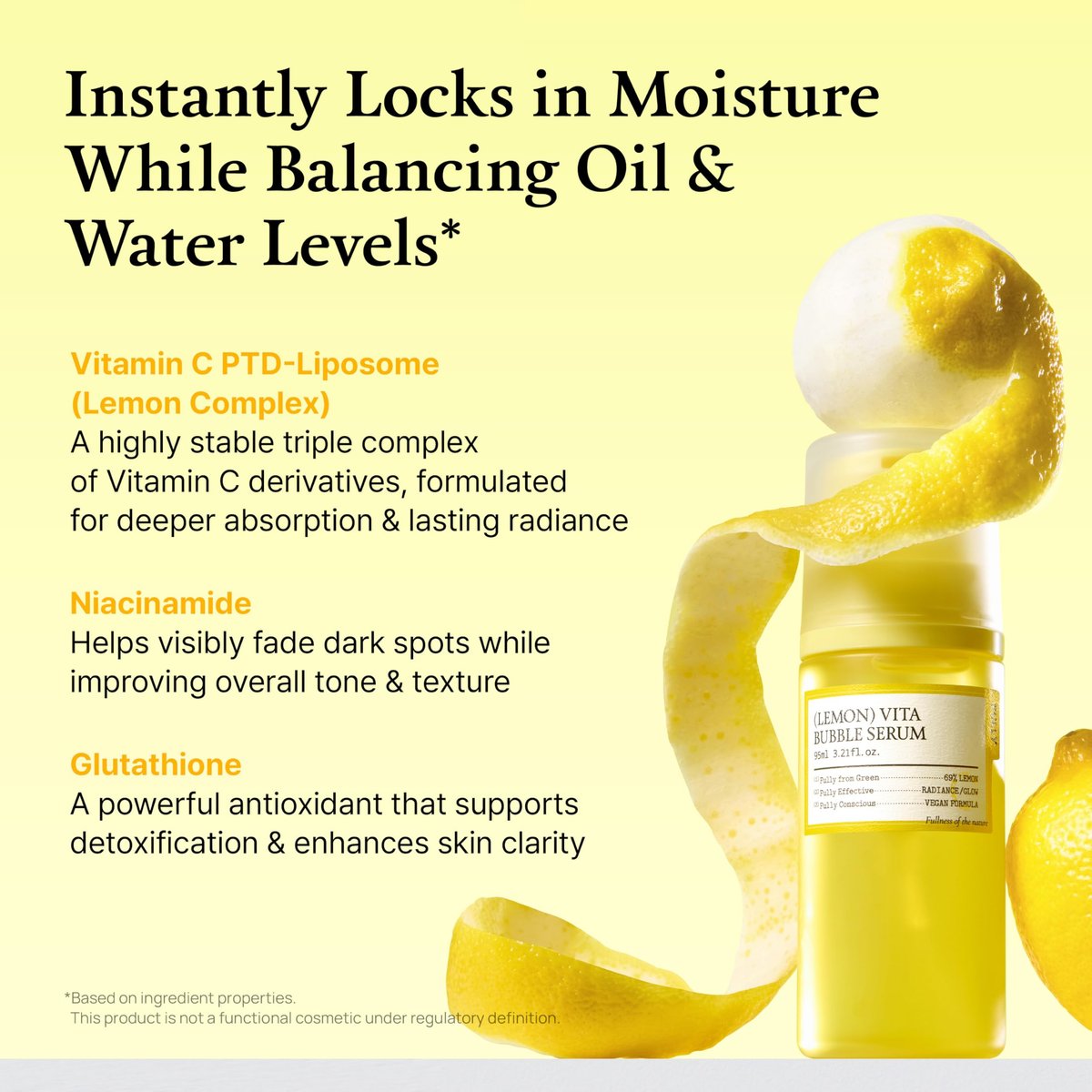 FULLY Lemon Vita Bubble Facial Serum – 69% Organic Jeju Lemon Water & Vitamin C, Instant Glow & Hydration, Niacinamide + Glutathione for Radiance & Tone Refining, Vegan Korean Skincare, 3.21 fl.oz - görsel 7