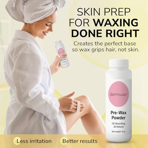 Dermwax Pre Wax Powder 8 oz – Talc Free, Fragrance-Free & Aluminum-Free – Absorbs Oils & Moisture to Prepare Skin for Smooth Waxing - görsel 4