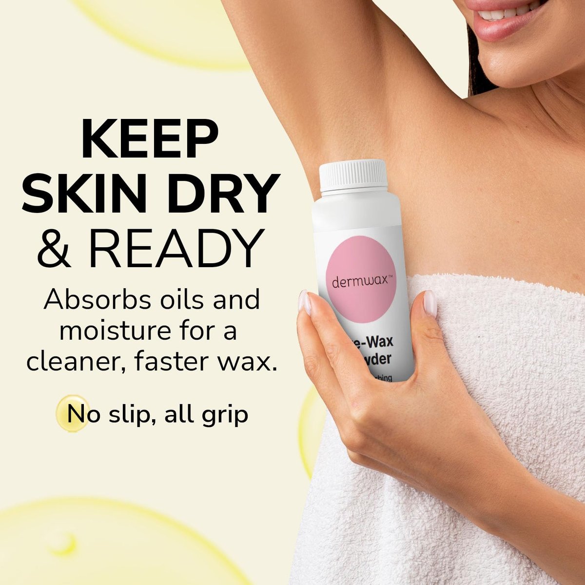 Dermwax Pre Wax Powder 8 oz – Talc Free, Fragrance-Free & Aluminum-Free – Absorbs Oils & Moisture to Prepare Skin for Smooth Waxing - görsel 5