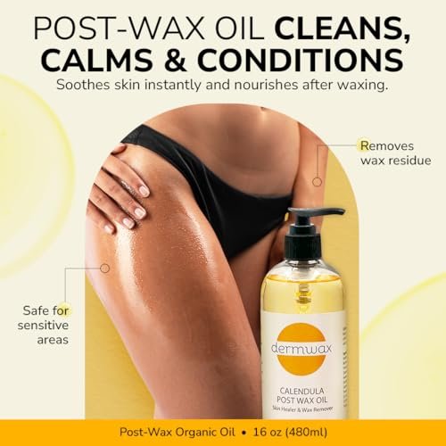 Dermwax Pre and Post Wax Care Kit – Complete Prep & Aftercare Set with Cleanser and Calendula Oil – Paraben-Free, Gentle Formulas for Smooth Skin (16 Fl Oz, Pack of 2) Avelisse