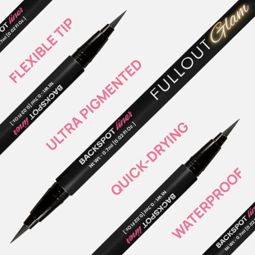 Full Out Glam BackSpot Liner Magnetic Eyeliner - Ultra Strong All-Day Hold for Magnetic Eyelashes, Water & Sweat Proof, Easy to Apply Ultra-Precise Tip, Black, 1 Pen Avelisse