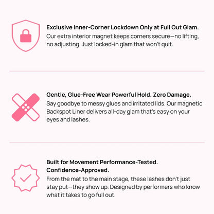 Full Out Glam BackSpot Liner Magnetic Eyeliner - Ultra Strong All-Day Hold for Magnetic Eyelashes, Water & Sweat Proof, Easy to Apply Ultra-Precise Tip, Black, 1 Pen Avelisse