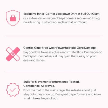 Full Out Glam BackSpot Liner Magnetic Eyeliner - Ultra Strong All-Day Hold for Magnetic Eyelashes, Water & Sweat Proof, Easy to Apply Ultra-Precise Tip, Black, 1 Pen Avelisse