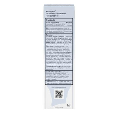 Neutrogena Ultra Sheer Invisible Gel Face Sunscreen SPF 40, Facial Sunscreen & Moisturizer, Vitamin E, Matte Finish, Makeup Primer, Travel Size, 80 Minutes Water-Resistant, 1.7 oz Avelisse