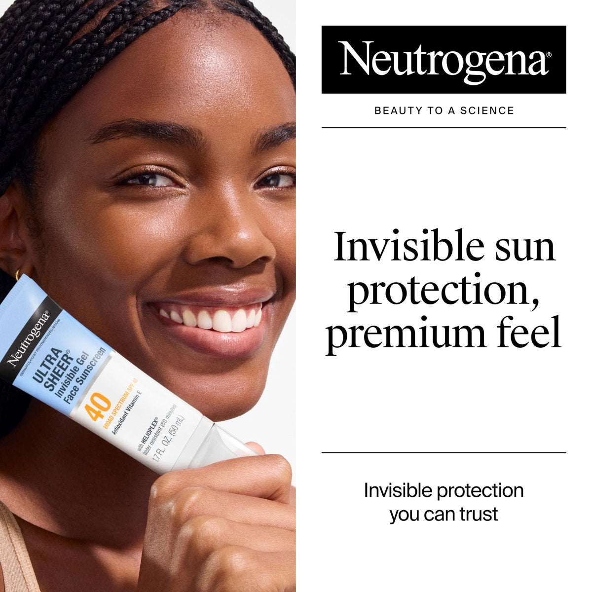 Neutrogena Ultra Sheer Invisible Gel Face Sunscreen SPF 40, Facial Sunscreen & Moisturizer, Vitamin E, Matte Finish, Makeup Primer, Travel Size, 80 Minutes Water-Resistant, 1.7 oz Avelisse
