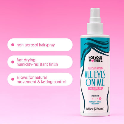 Not Your Mother's All Eyes On Me All-Day Hold Hairspray (2-Pack) - Strong Hold, Soft Styles, Humidity Shield with Shine, 8 fl oz Each Avelisse