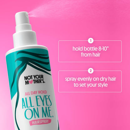 Not Your Mother's All Eyes On Me All-Day Hold Hairspray (2-Pack) - Strong Hold, Soft Styles, Humidity Shield with Shine, 8 fl oz Each Avelisse