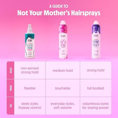 Not Your Mother's All Eyes On Me All-Day Hold Hairspray (2-Pack) - Strong Hold, Soft Styles, Humidity Shield with Shine, 8 fl oz Each Avelisse