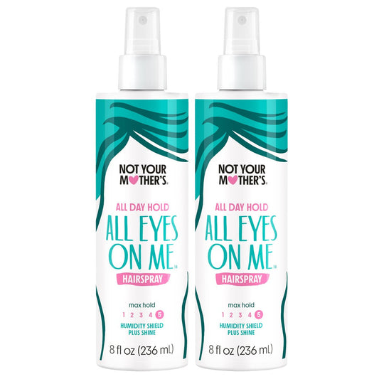Not Your Mother's All Eyes On Me All-Day Hold Hairspray (2-Pack) - Strong Hold, Soft Styles, Humidity Shield with Shine, 8 fl oz Each Avelisse