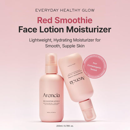 ARENCIA Red Smoothie Lotion 5 – Face Moisturizer with Niacinamide 5%, Collagen, Peptide Complex – Hydrating Skin Care, 6.76 fl oz Avelisse