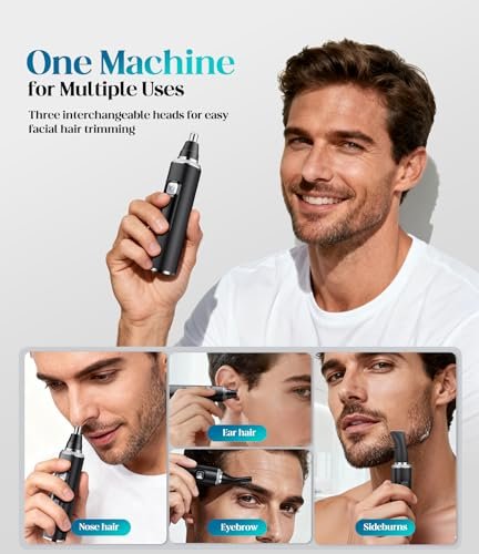 Apetexo Nose Hair Trimmer for Men and Women - Type-C Rechargeable Precision Groomer with Double-Edged Blades, Painless & IPX7 Waterproof for Nose, Ears, Eyebrows and Facial Hair - görsel 10