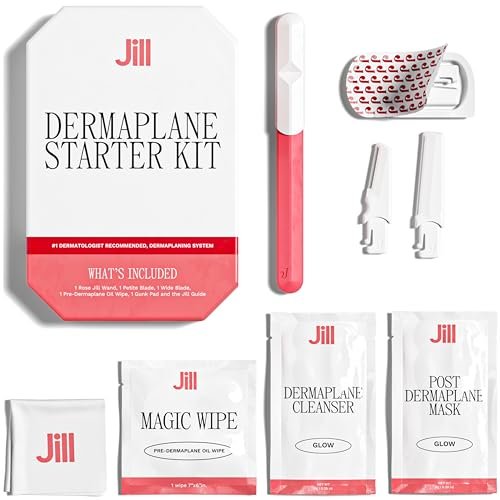 Jill Dermaplane Kit in Rose – Pre-Shave Cleanser, Post-Shave Moisturizer & 2 Disposable Blades Avelisse