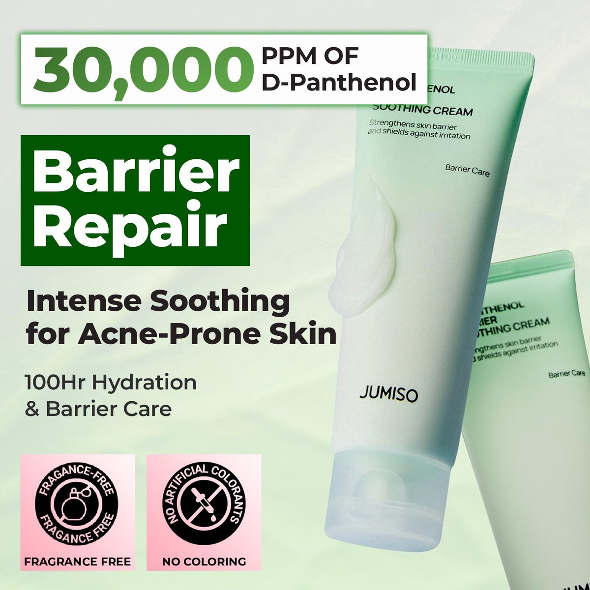 JUMISO D-Panthenol Barrier Soothing Cream – 5-Ceramide Complex + Cica + Squalane, Lightweight Gel Moisturizer for Sensitive & Acne-Prone Skin, 2.71 oz Avelisse