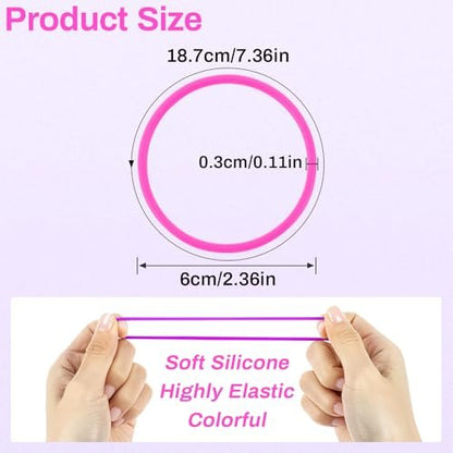 RAQEHO Hair Ties Jelly Bracelets - 80s Neon Party Supplies, Glow in the Dark Silicone Hair Bands for Women, 30 Pack, 6 Colors