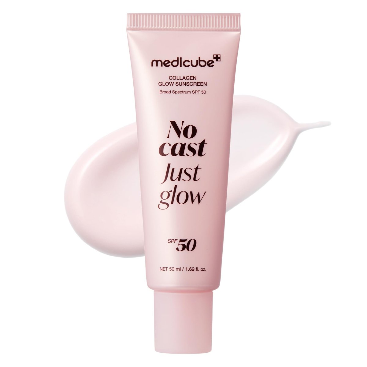 medicube No Cast Just Glow Collagen Sunscreen SPF 50 | Hydrating Korean Face Sunscreen with Peptide & Cica Avelisse